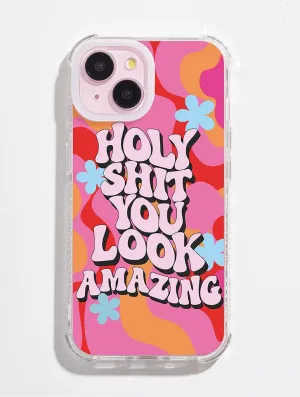Soft Build Texture Printed Weird x Skinnydip Holy Shit Shock iPhone Case