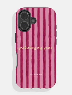 Protecting my Peace Stripey Quote Ultra Protective iPhone Case Hybrid Touch Comfort Shield