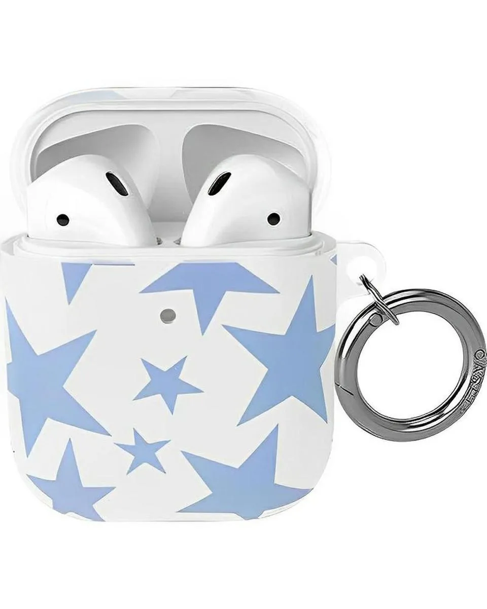 compact neon commuter silicone protector Stars Align | Blue & White Stars AirPods Case
