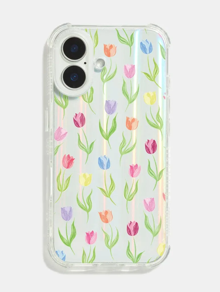 Durable Pattern Multicolour Tulips Shock iPhone Case