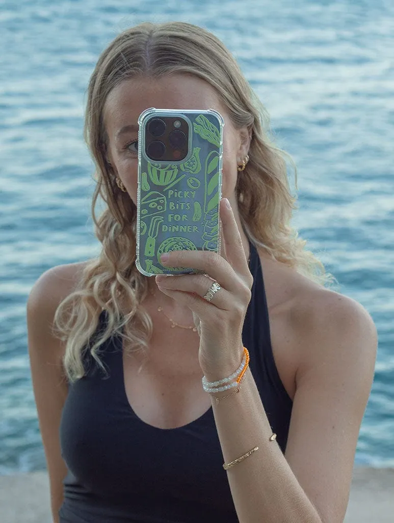 Lauren Emmett x Skinnydip Picky Bits For Dinner Shock iPhone Case Hybrid Pattern Texture Durable Shell