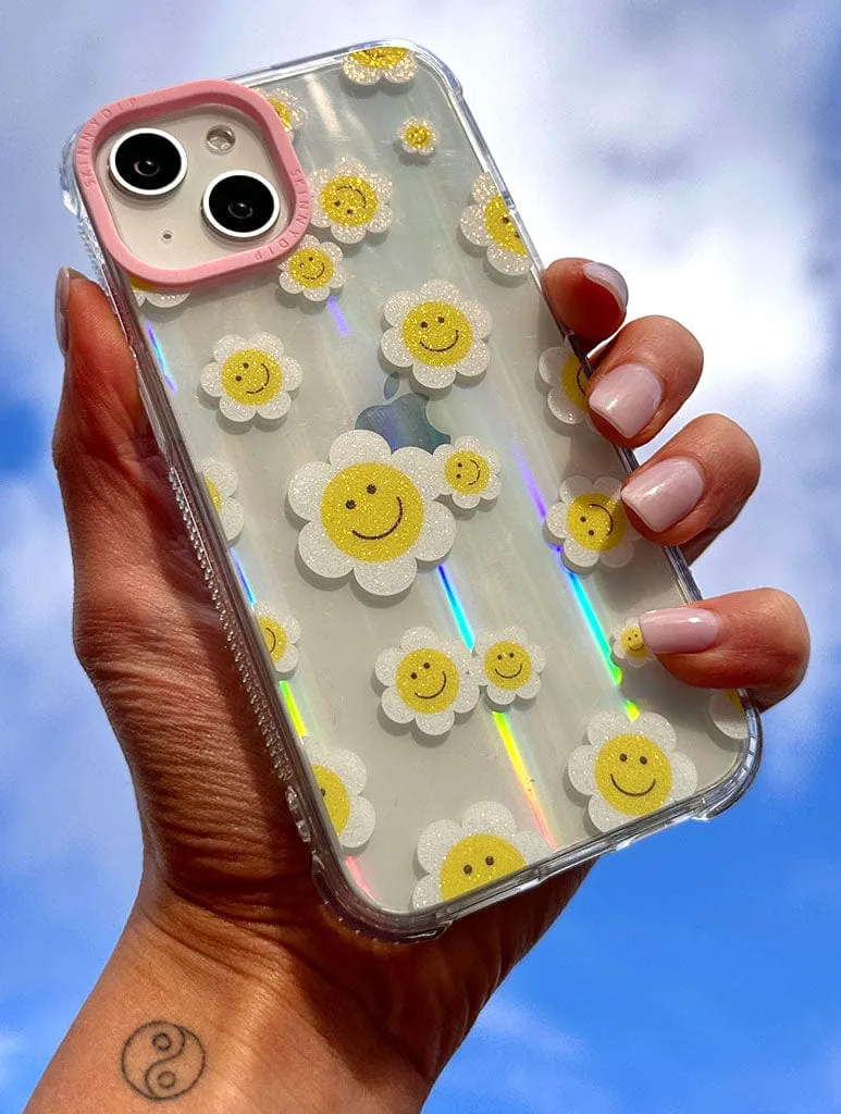 Happy Flower Face Shock iPhone Case Protective Form Texture Soft edges
