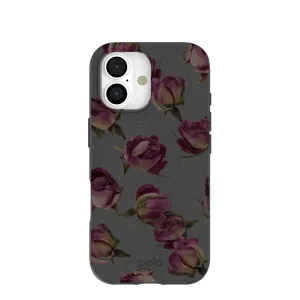 Strong Outline Black Dried Rosebuds iPhone 17 Case