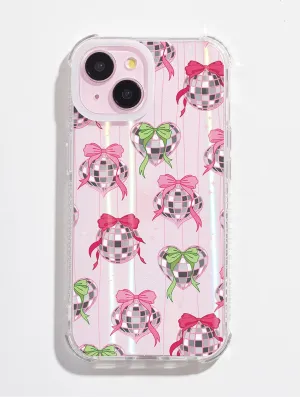 Flexible structure Pink & Green Disco Baubles Shock iPhone Case