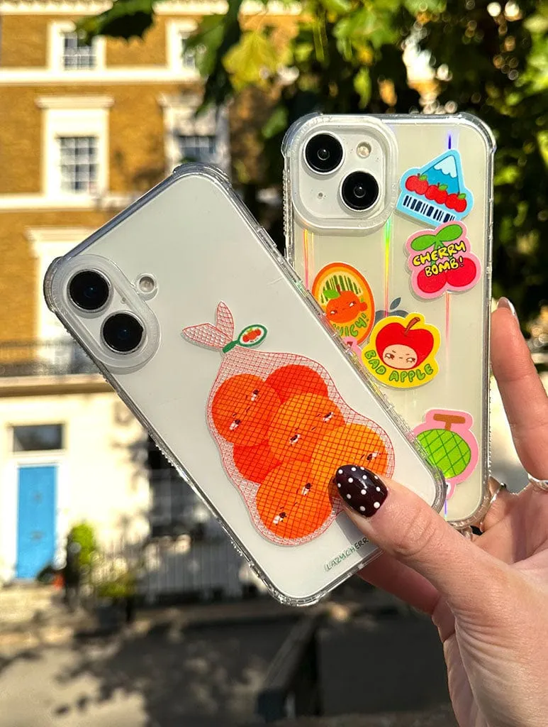 Shock Absorbing Lazy Cherry Club x Skinnydip Grumpy Oranges Shock iPhone Case