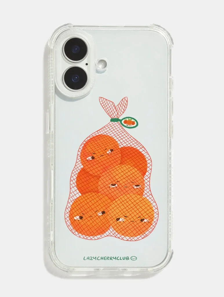 Flexible Edge Texture Lazy Cherry Club x Skinnydip Grumpy Oranges Shock iPhone Case