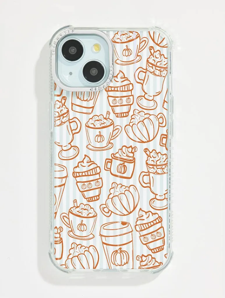 Pumpkin Spice Shock iPhone Case Button Cover Modern Pattern Style