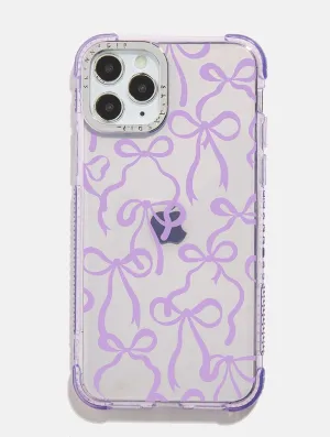 Polished Finish Purple Bows Shock iPhone Case