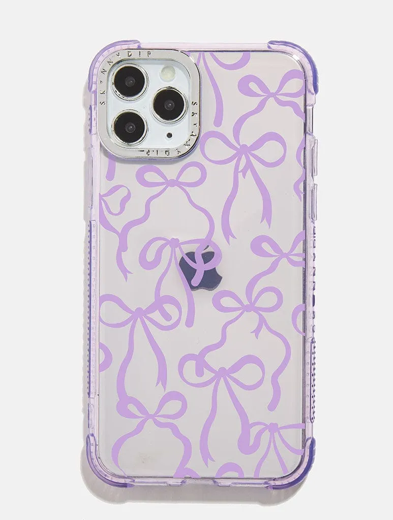 Handheld device Purple Bows Shock iPhone Case