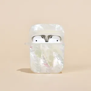 minimalist carry shell Real Natural Shell Airpods Case - White
