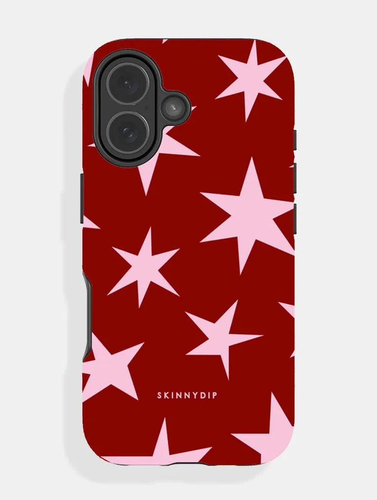 Professional Style Protective Design Layer Red and Pink Ditsy Star Ultra Protective iPhone Case