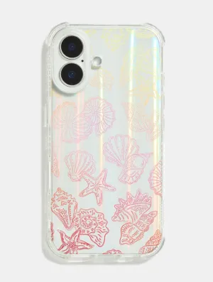 Ombre Outline Sea Shells Shock iPhone Case Anti Slip