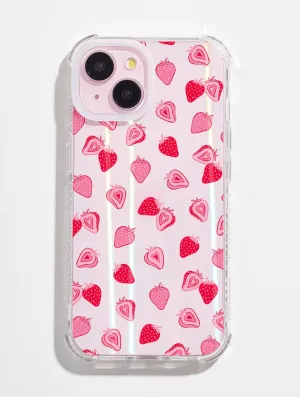 Ditsy Strawberries Shock iPhone Case Portable Accessory