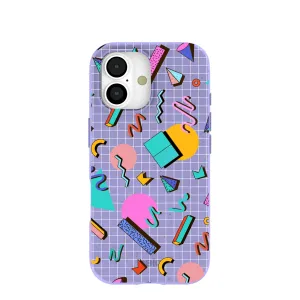 Minimal Look Lavender Retro Grid iPhone 17 Case