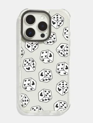 Black Heart Dice Shock iPhone Case Elegant Build Soft Interior