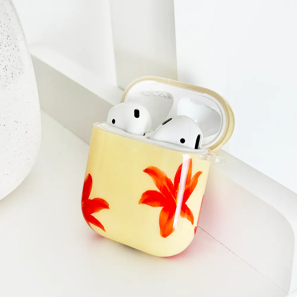 Universal Handy Pouch soft rubberized shell Airpods Case - Island Girl Ibiza Lily