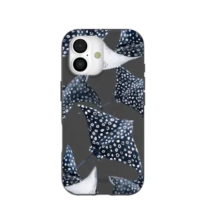 Hybrid Texture Design Black Midnight Rays iPhone 17 Case