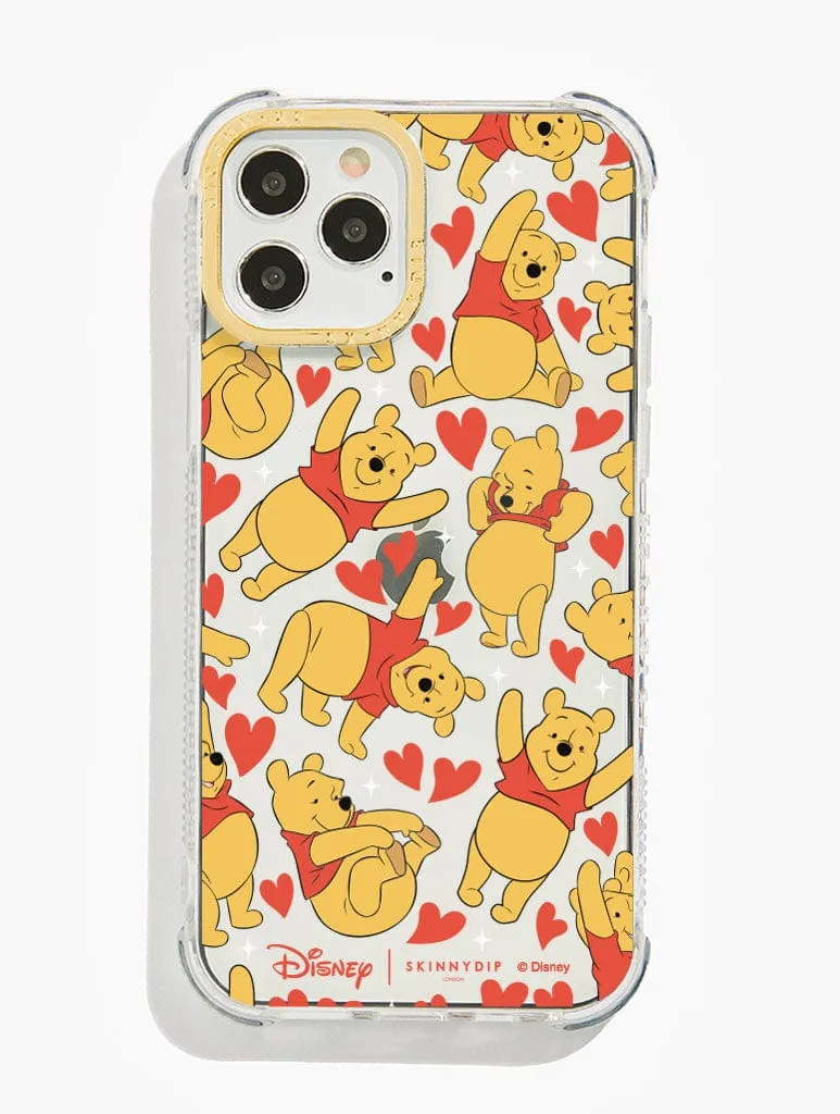 Protective Shell Raised Edges Disney Winnie The Pooh Hearts Shock iPhone Case