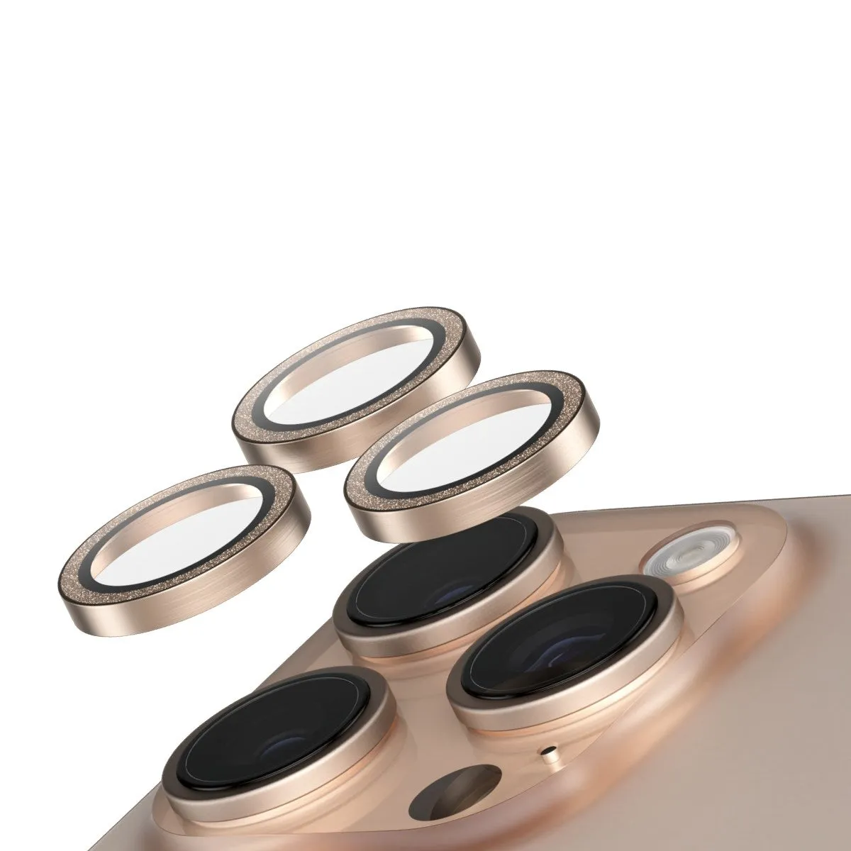Screen Guard Ultra Plus SAFE. by PanzerGlass? Camera Lens Protector Glitter Gold iPhone 16 Pro | 16 Pro Max