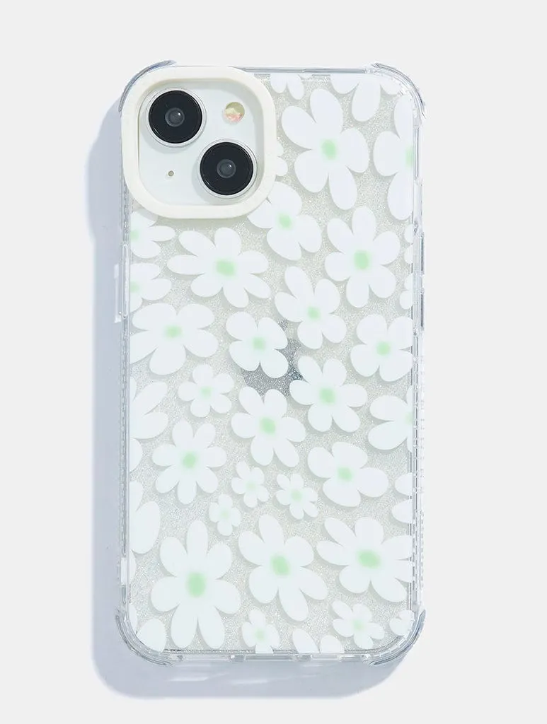 Sage & White Warped Daisy Shock iPhone Case Rugged Build Texture Travel Ready