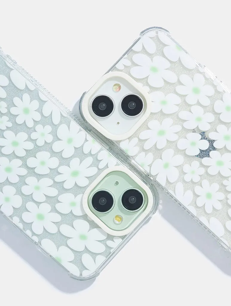 Sage & White Warped Daisy Shock iPhone Case Soft Detail Layer