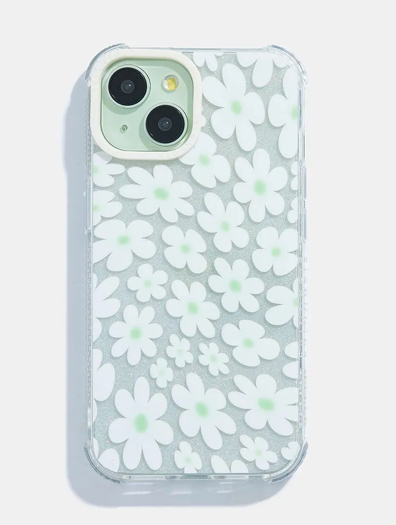 Sage & White Warped Daisy Shock iPhone Case Pocket Size