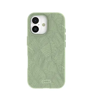 Gradient Finish Hybrid Build Sage Green Lushy Leaves iPhone 17 Case