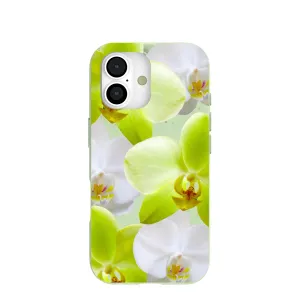 Sage Green Orchid Blooms iPhone 17 Case Shock Proof Comfort Texture Layer