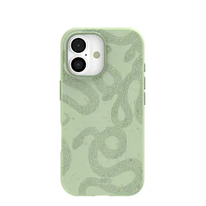Smooth Pattern Design Sage Green Snaky iPhone 17 Case