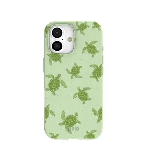 Sage Green Tiny Turtles iPhone 17 Case Smooth Layer Texture