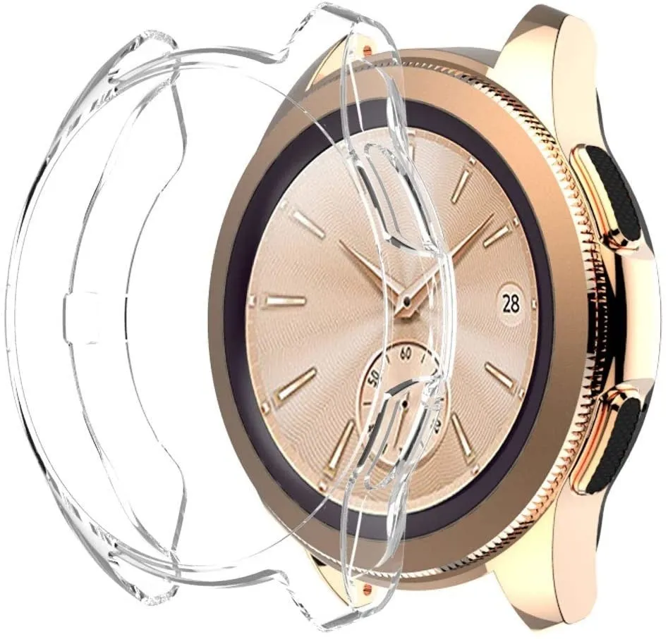 Samsung Galaxy Watch 42mm Case (Transparent) Clear Protection Rugged Armor Shell