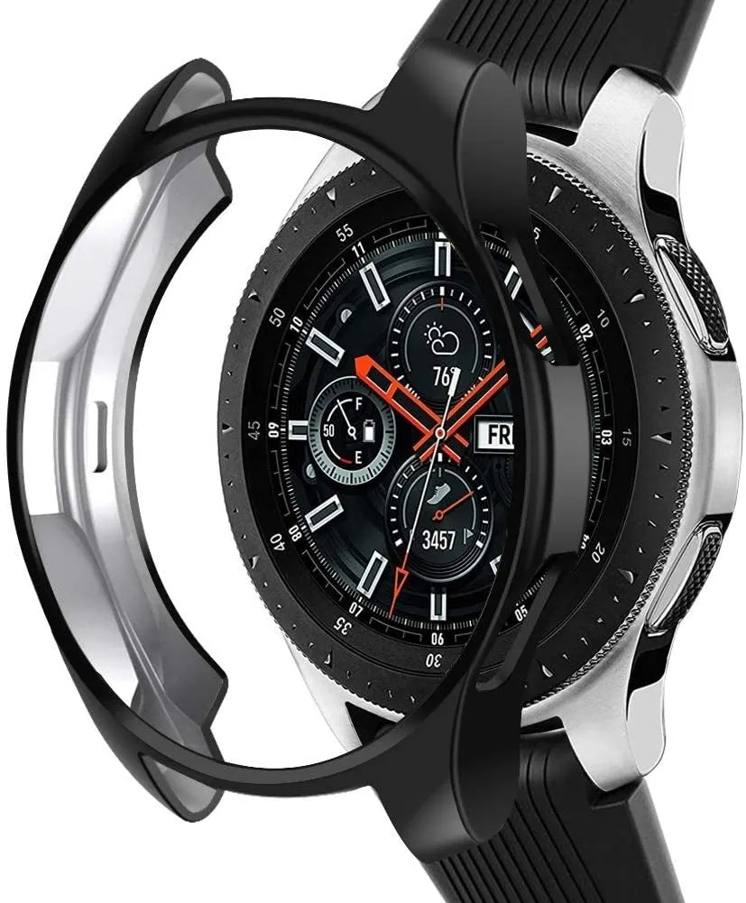 Samsung Galaxy Watch 46mm Case (Black) Durable TPU Light Armor Shielding