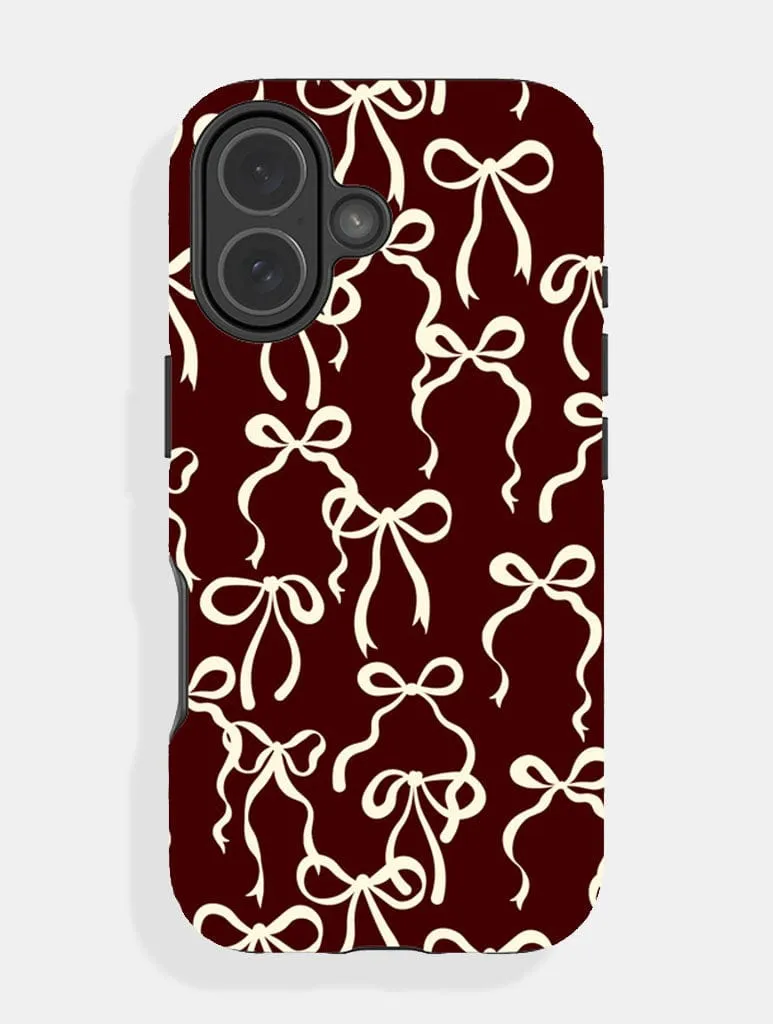Brown And Cream Bows Ultra Protective iPhone Case Trendy Design
