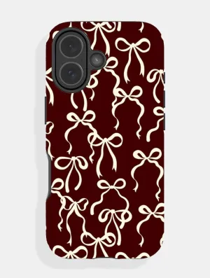 Brown And Cream Bows Ultra Protective iPhone Case Soft Grip