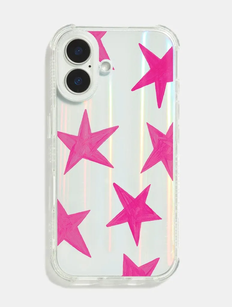 Textured Grip Maia Faddoul x Skinnydip Pink Stars Shock iPhone Case