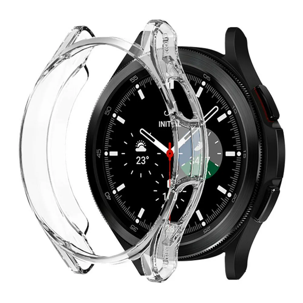 Anti-Fall Case Glossy Cover Samsung Galaxy Watch 4 Classic 46mm TPU Case (Transparent)