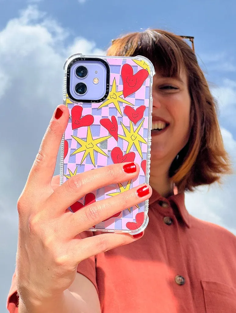 Elegant Surface Texture Minimal Edge Juani Bengali x Skinnydip Hearts And Stars Shock iPhone Case