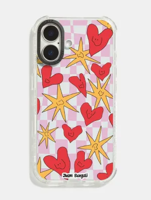 Juani Bengali x Skinnydip Hearts And Stars Shock iPhone Case Rugged Build Texture Vivid Pattern