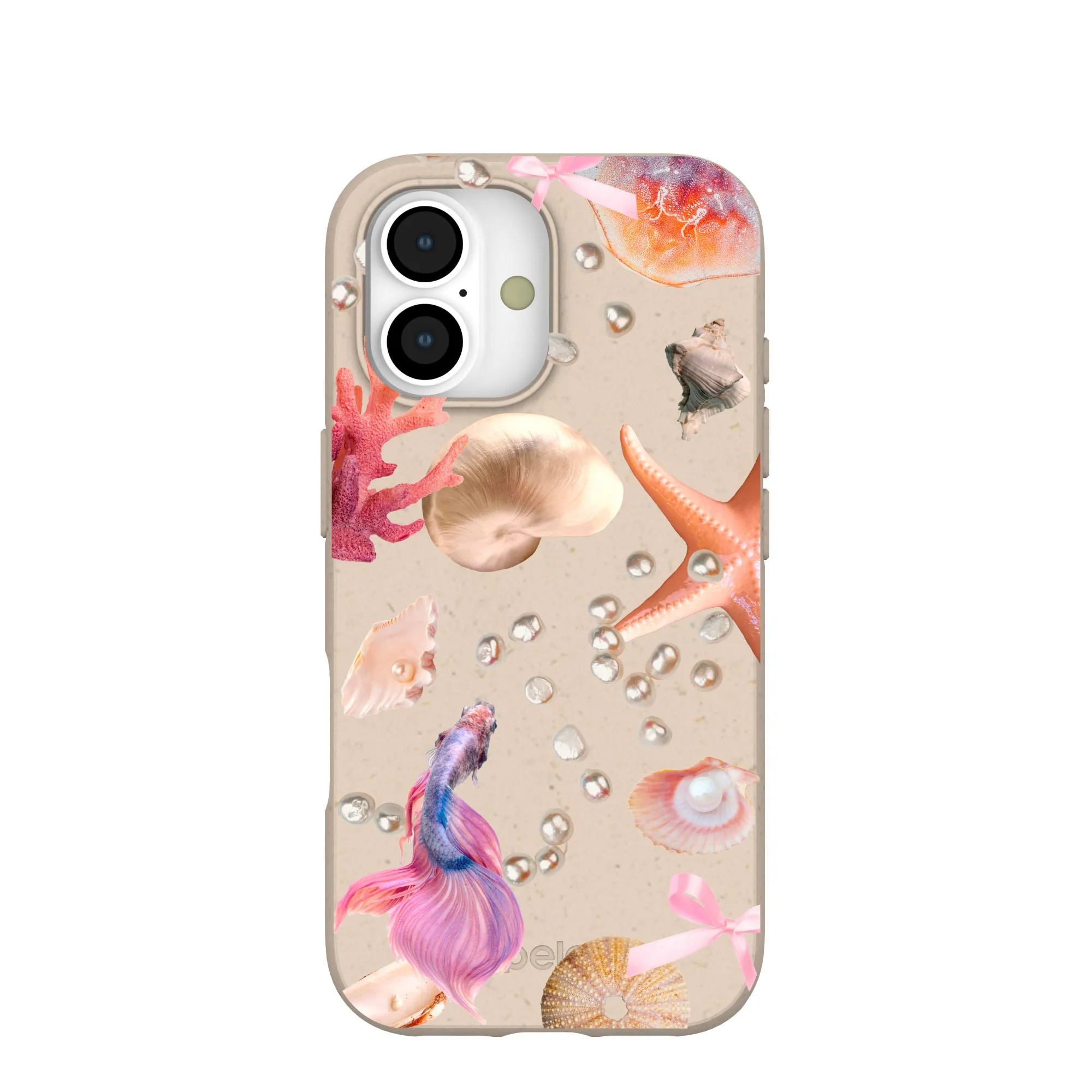 Seashell Aqua Dreams iPhone 17 Case Elegant Layer Texture