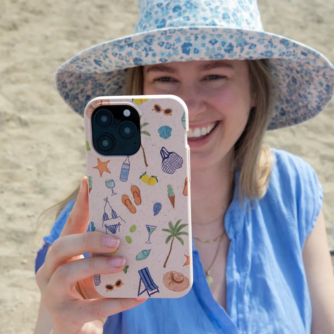 Seashell Coastline Sketch iPhone 17 Case Shock Frame Anti Shock