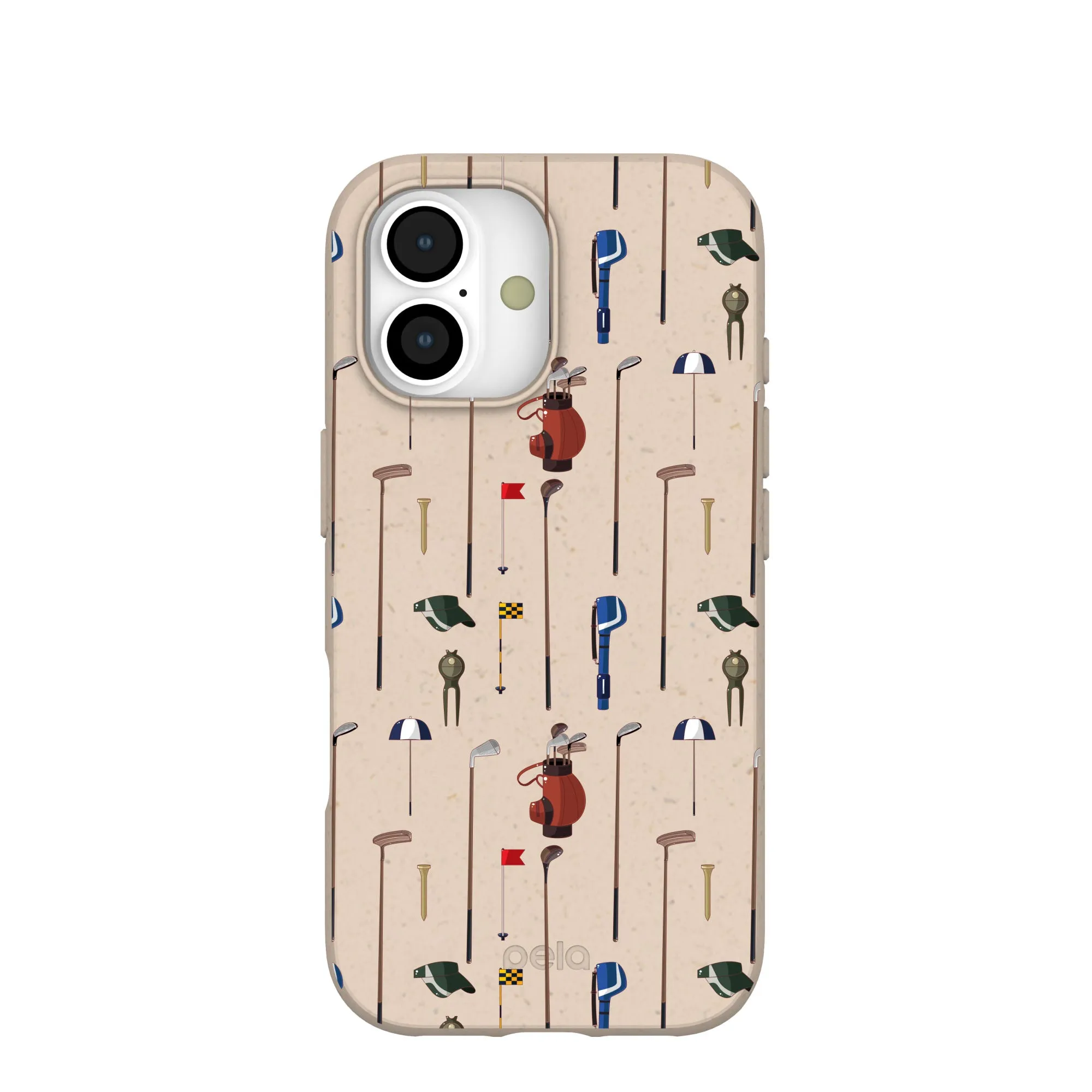 Modern Edge Layer Button Cover Seashell Golf Time iPhone 17 Case