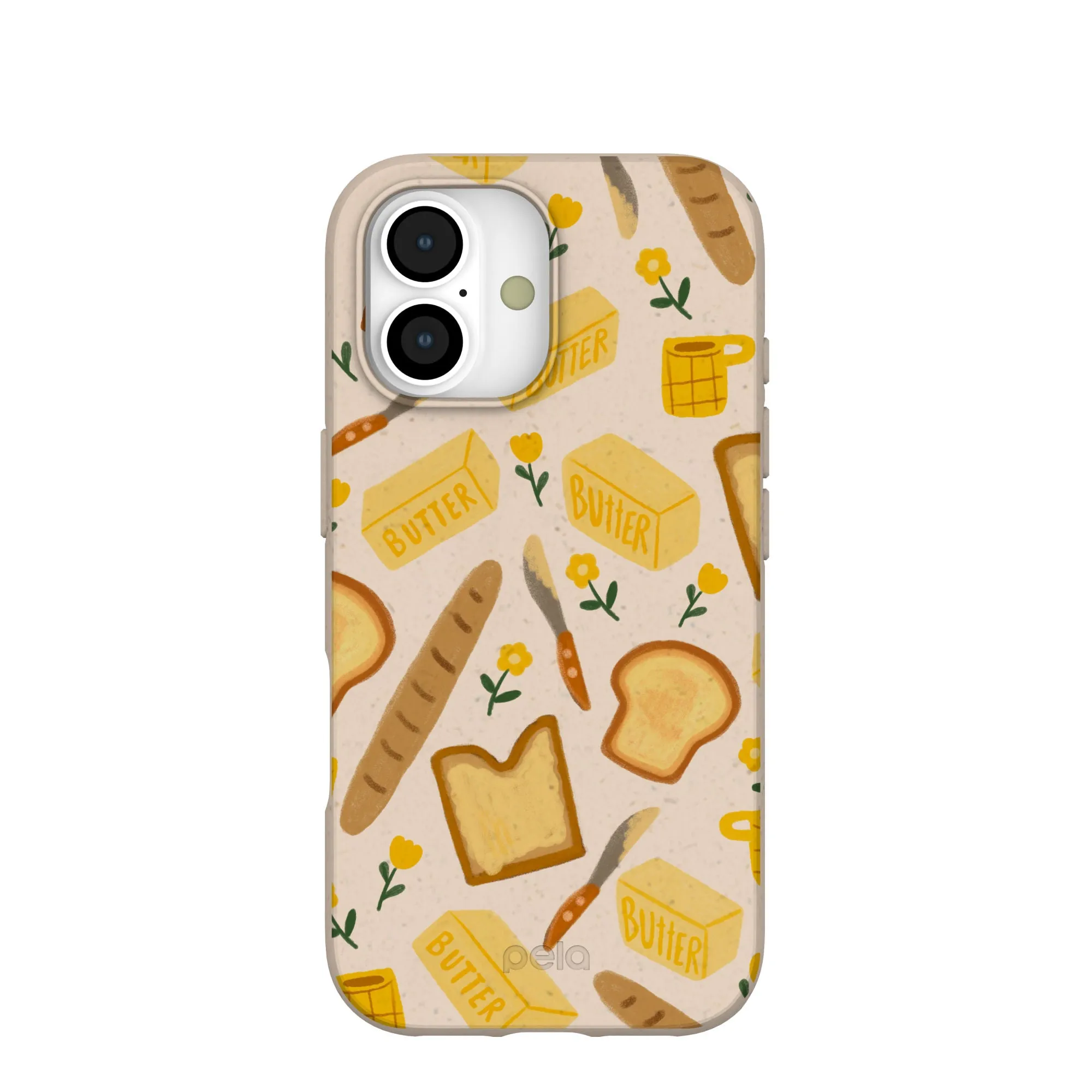 Seashell Toast Garden iPhone 17 Case Polished Finish Texture