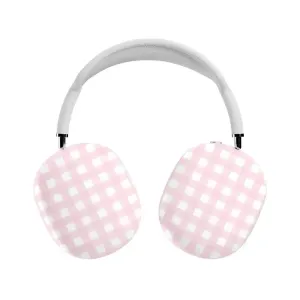 soft touch travel airpods protector Pink Plaid | Sunday Best AirPods Max Case