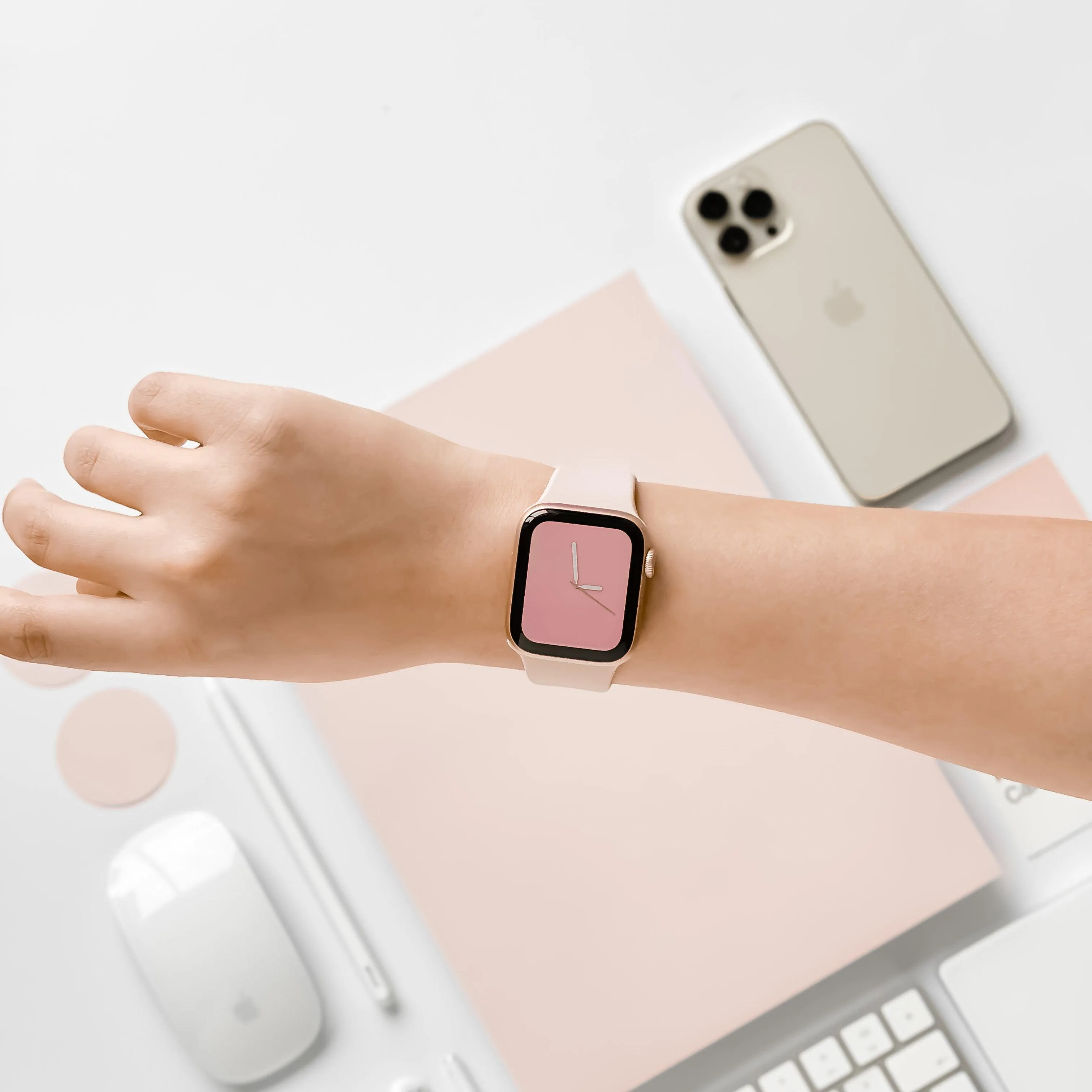 NAKD Apple Watch Strap - Powder Pink Secure Lock Daily Comfort Fit