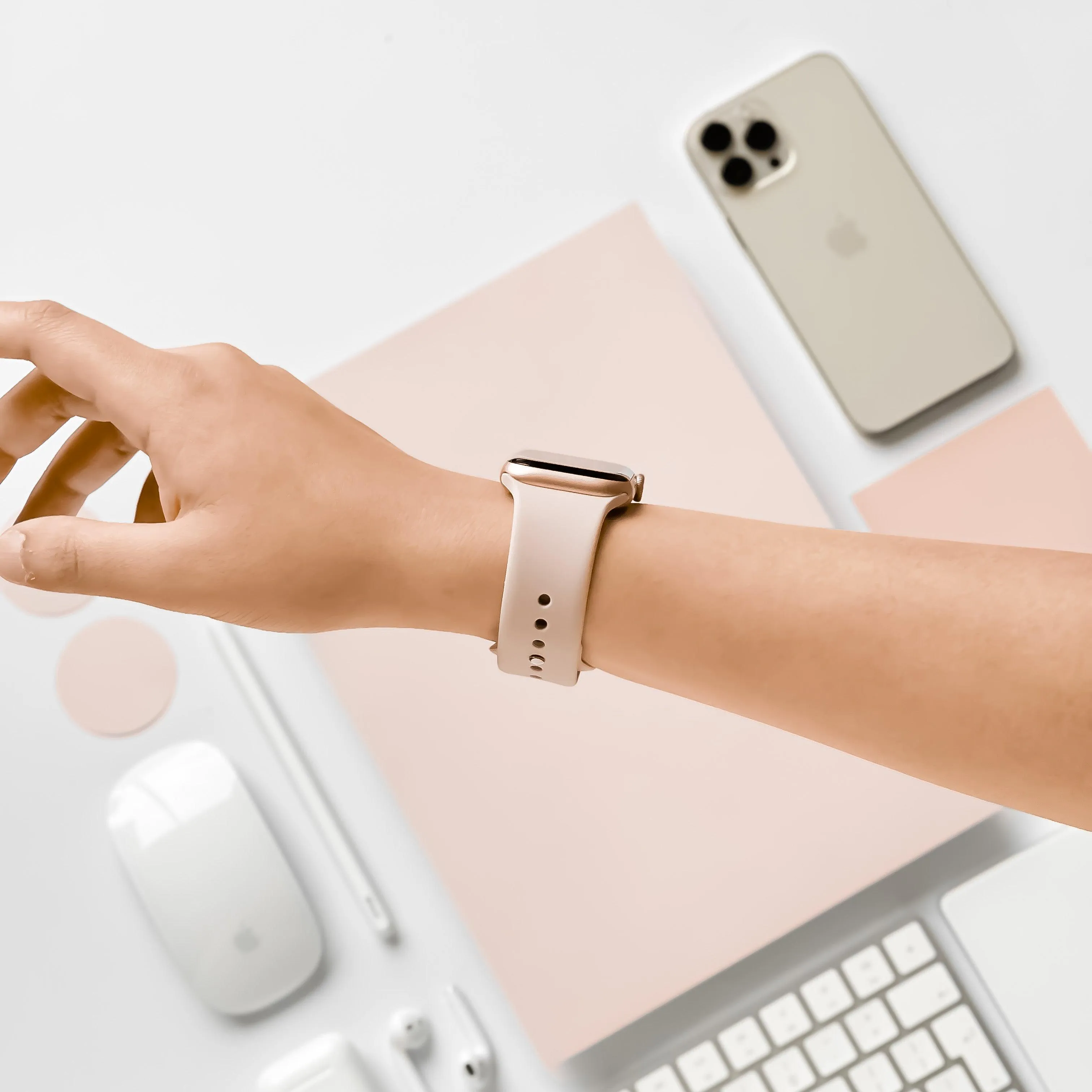NAKD Apple Watch Strap - Powder Pink Quick Release