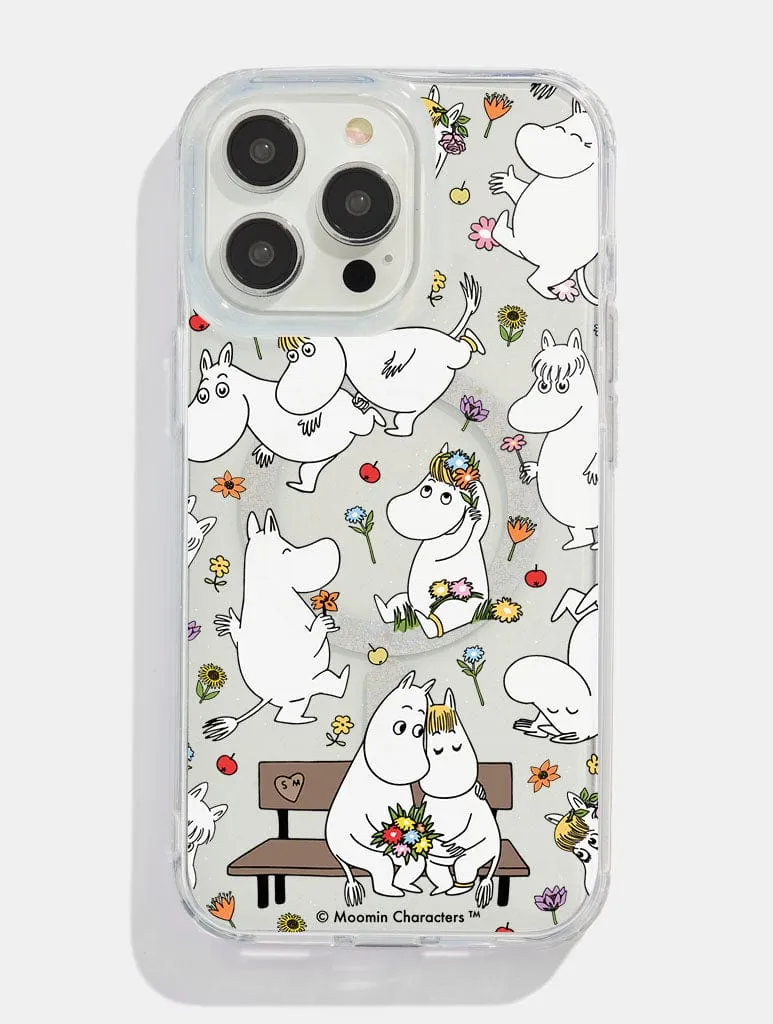 Everyday Use Soft Build Texture Skinnydip x Moomin Wildflower Glitter MagSafe iPhone Case