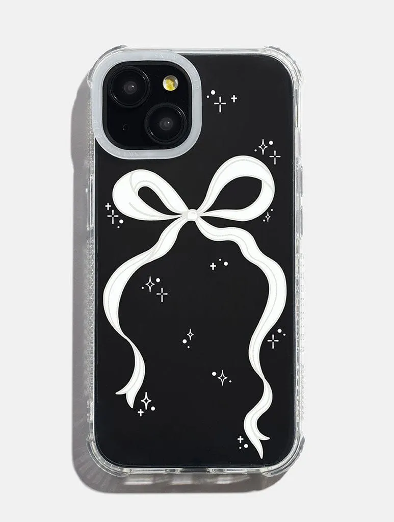 White Single Bow Shock iPhone Case Artistic Print