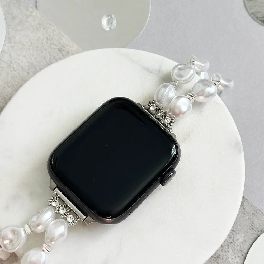 Sporty Active Wear Durable Texture Chunky Pearl Bracelet Bracelet Apple Watch Strap