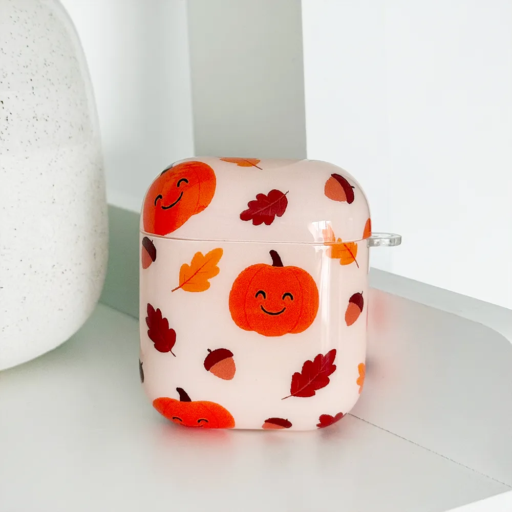 Magnetic Lock Cover Universal Slim Holder Airpods Case - Cute Pumpkins