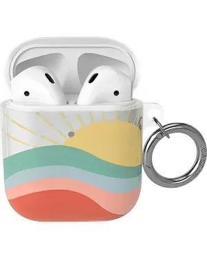 Here Comes the Sun | Colorblock Sunset AirPods Case Modern Protective Case